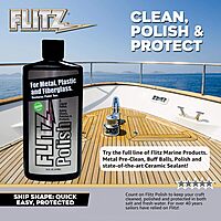 Flitz Multi Purpose Metal Polish Liquid - 16oz Bottle of USA-Made Tarnish Remover - For Aluminum, Chrome, Brass, Nickel