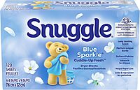 Snuggle Blue Sparkle Fabric Softener Dryer Sheets, 120 Count 120 Count (Pack of 1)