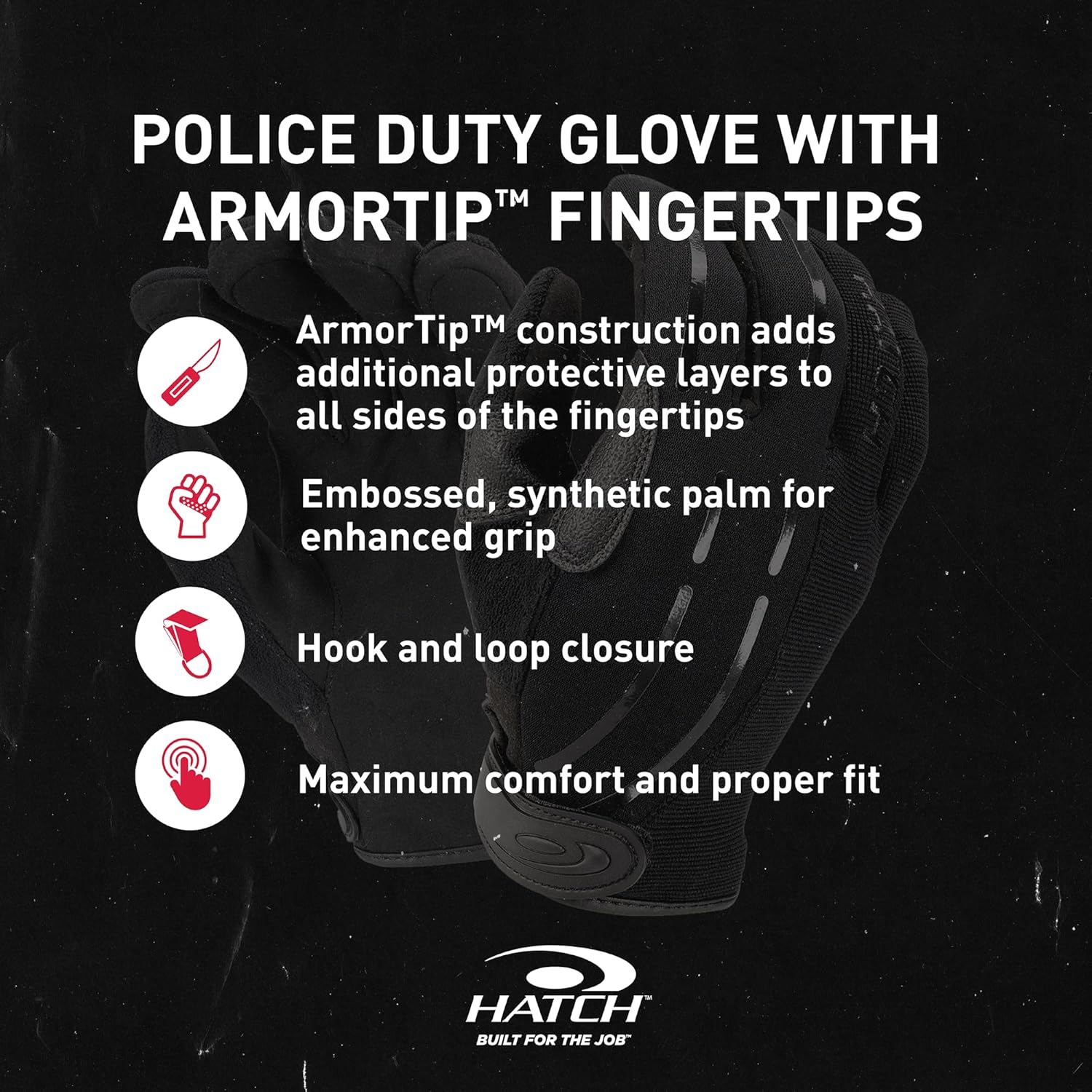 HATCH PPG2 Cut-Resistant Tactical Police Duty Glove with ArmorTip