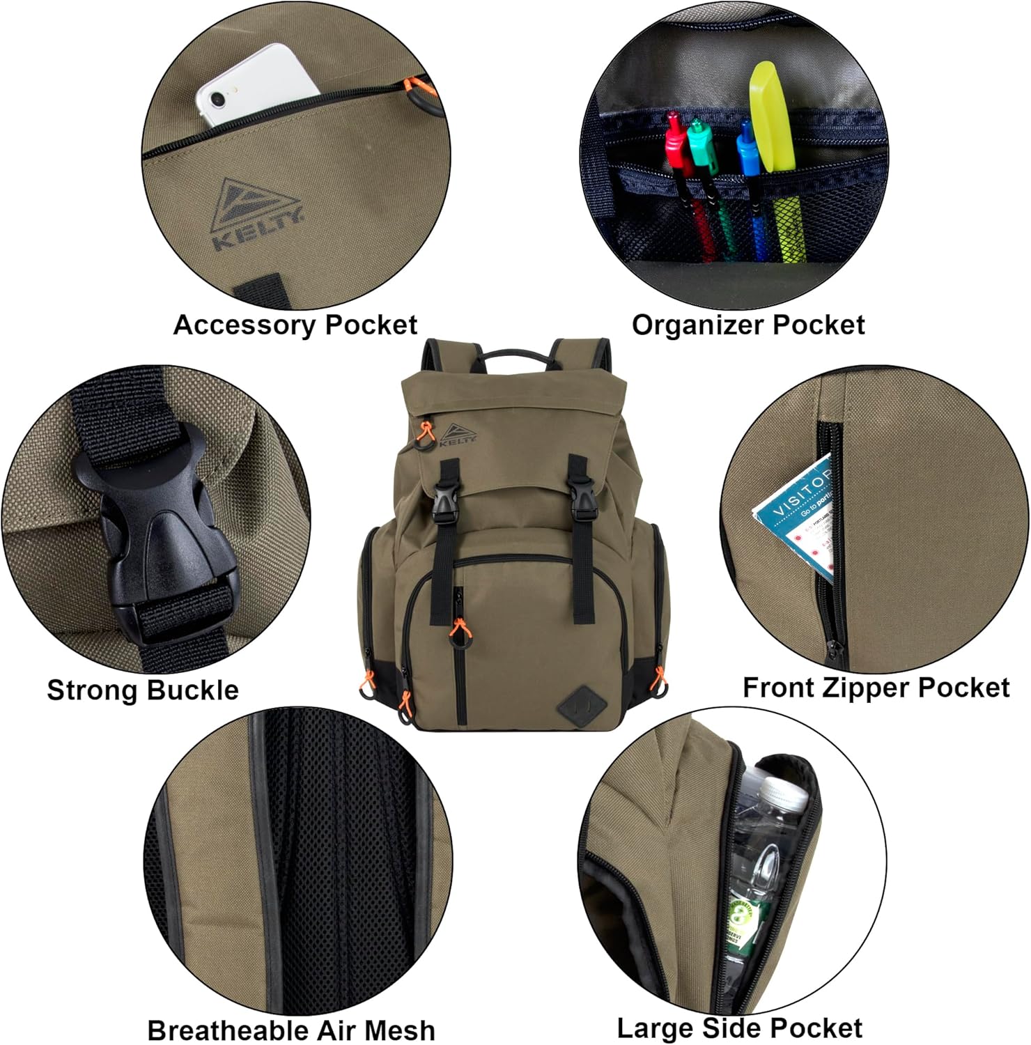 Kelty Hiking Backpacks 23 L Canvas Travel Laptop Backpack for Men Women