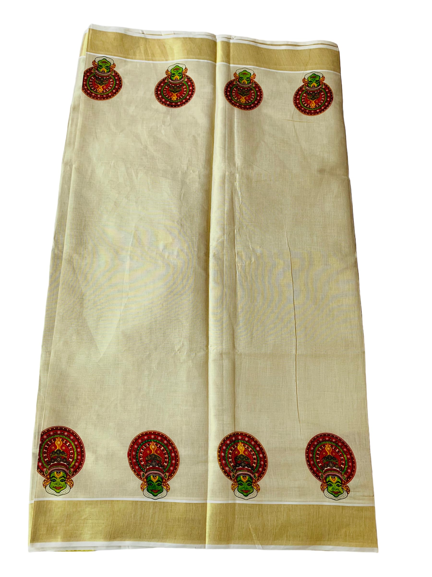 Kuthampully Kerala Sarees For Women's | Printed Onam Saree For Women | Multicolor Tissue Mural Saree | Traditional South Indian Sarees | Best Authentic Women's Zari Kasavu | EKM-612 | Pack Of 1