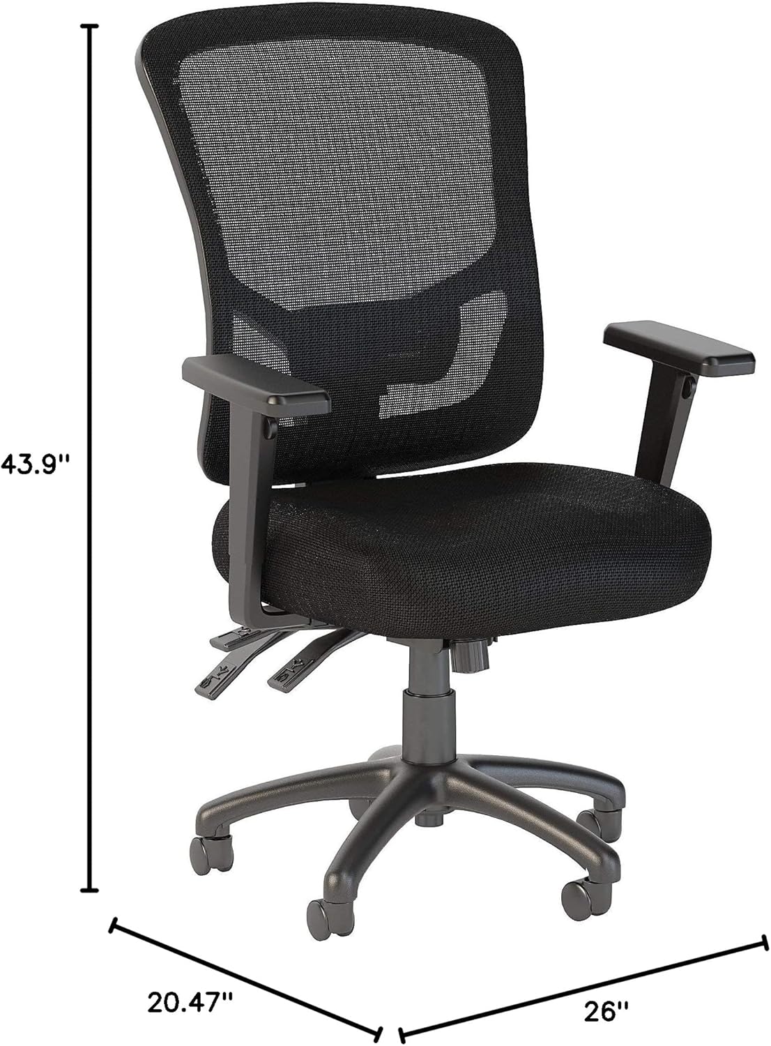 Bush Business Furniture Ergonomic Desk Chair with Adjustable Arms | Multifunction Home Office High Back Mesh Computer Seat