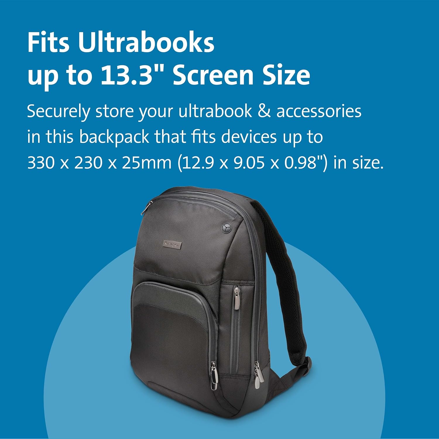 KENSINGTON Laptop Backpack — Padded Shoulder Straps, Side Pocket