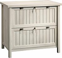 Sauder Costa Computer Desk and Lateral File, Chalked Chestnut Finish Computer Desk + Lateral File