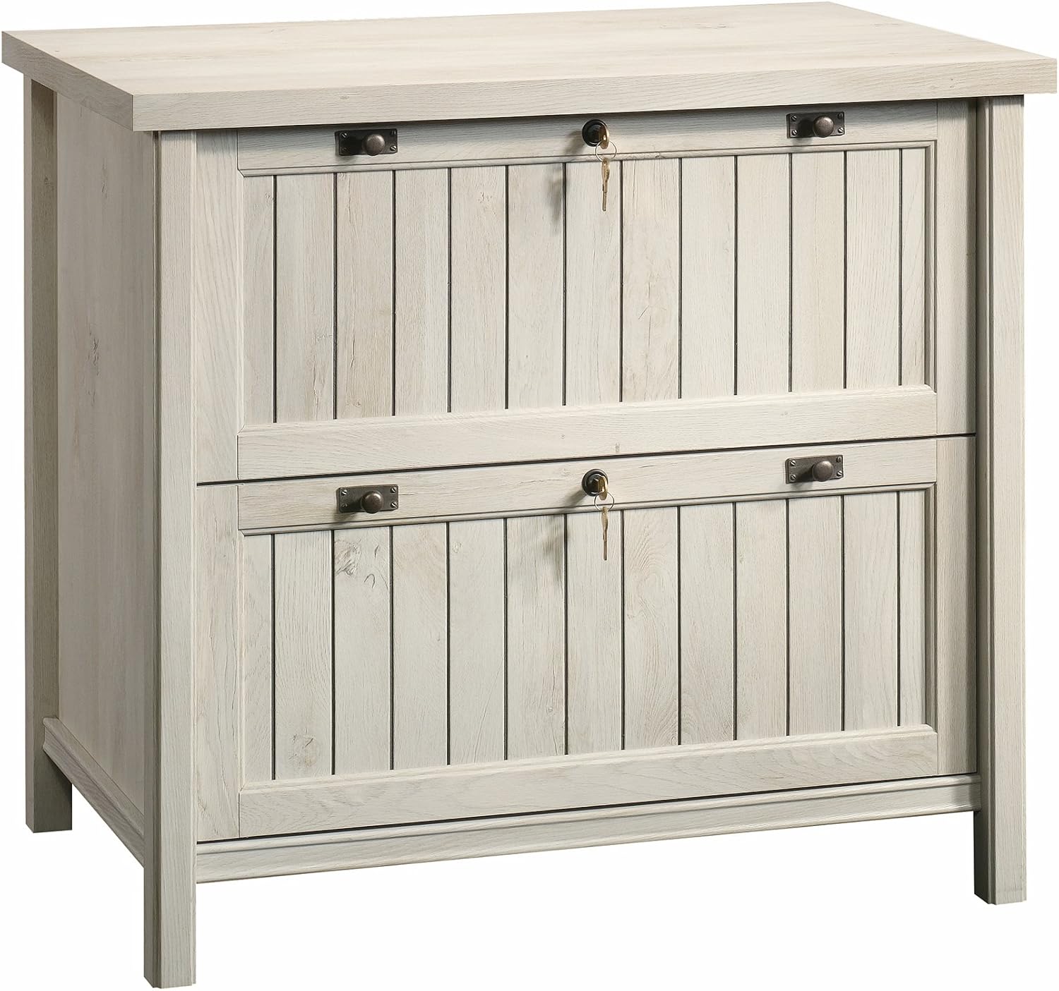 Sauder Costa Computer Desk and Lateral File, Chalked Chestnut Finish Computer Desk + Lateral File