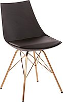 Oakley Mid-Century Modern Bucket Chair with Faux Leather Padded Seat