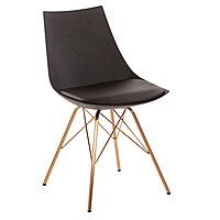 Oakley Mid-Century Modern Bucket Chair with Faux Leather Padded Seat