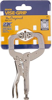 IRWIN Tools VISE-GRIP Locking C-Clamp, Original, Swivel Pad Tip, 4-inch (100mm) (165)