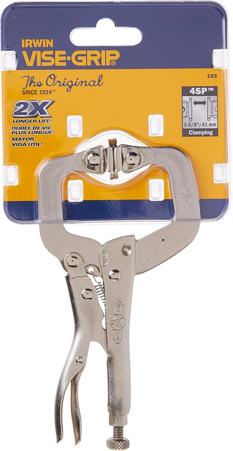 IRWIN Tools VISE-GRIP Locking C-Clamp, Original, Swivel Pad Tip, 4-inch (100mm) (165)