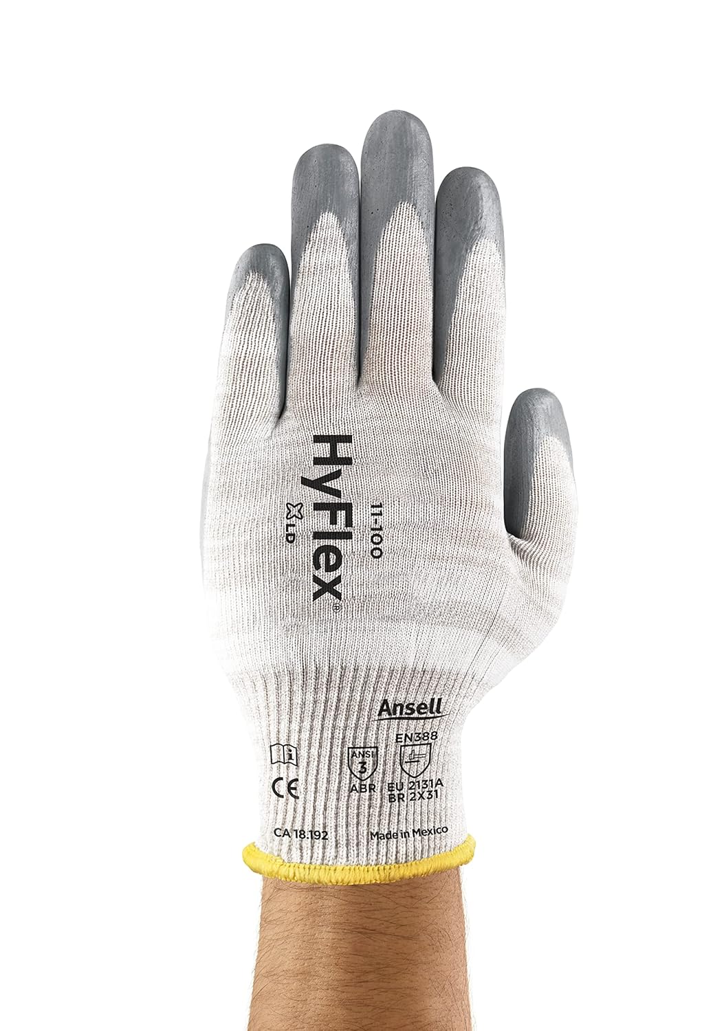 HYFLEX 11-100 Cut-Resistant Foam Nitrile Coated Nylon Gloves withTouchscreen Compatibility for Auto