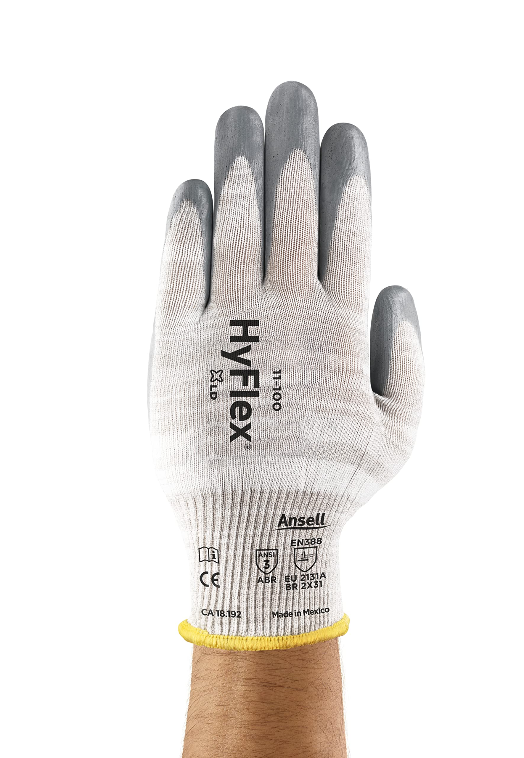 HYFLEX 11-100 Cut-Resistant Foam Nitrile Coated Nylon Gloves withTouchscreen Compatibility for Auto