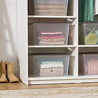 IRIS USA 24.5 Quart Snap Top Plastic Storage Bin, 6 Pack