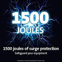 Kensington SmartSockets 6-Outlet, 16-Foot Cord, & 1500 Joules Tabletop Surge Protector (K62634NA) 16-Foot Cord Tabletop (1500 Joules, 16' Cord)