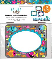 Barker Creek Name Badges & Self-Adhesive Labels, Kai Ola Sea Life, Multi-Design, Multi Purpose, Use as Name Tags, Gift Tags, Labels, Bookplates, and More! 3.5" x 2.75", 45 per Pkg (1535)