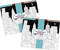 Barker Creek Designer File Folders Set of 24, Color Me! Cityscapes, Multi-Design Set, Adult Coloring Book Style, Solid Colors on Inside, Letter-Size, 1/3 Cut Tabs, 24 Folders in Set (3965)