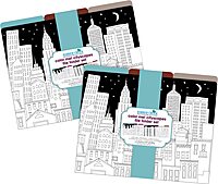Barker Creek Designer File Folders Set of 24, Color Me! Cityscapes, Multi-Design Set, Adult Coloring Book Style, Solid Colors on Inside, Letter-Size, 1/3 Cut Tabs, 24 Folders in Set (3965)