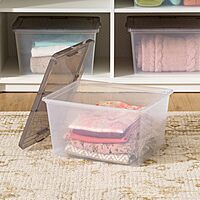 IRIS USA 24.5 Quart Snap Top Plastic Storage Bin, 6 Pack