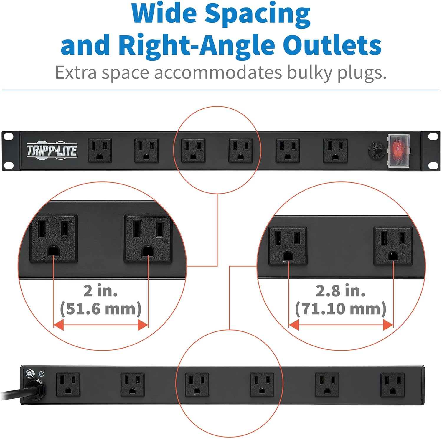 Tripp Lite 1U Rackmount Power Strip PDU, 15A 120V, 15ft Cord
