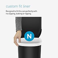 simplehuman Step Trash Can with LidShox, Steel Pedal & Liner Rim