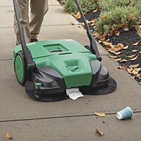 Bissell Commercial Deluxe Triple Brush Push Sweeper, 38in, 13.2 Gal, Green
