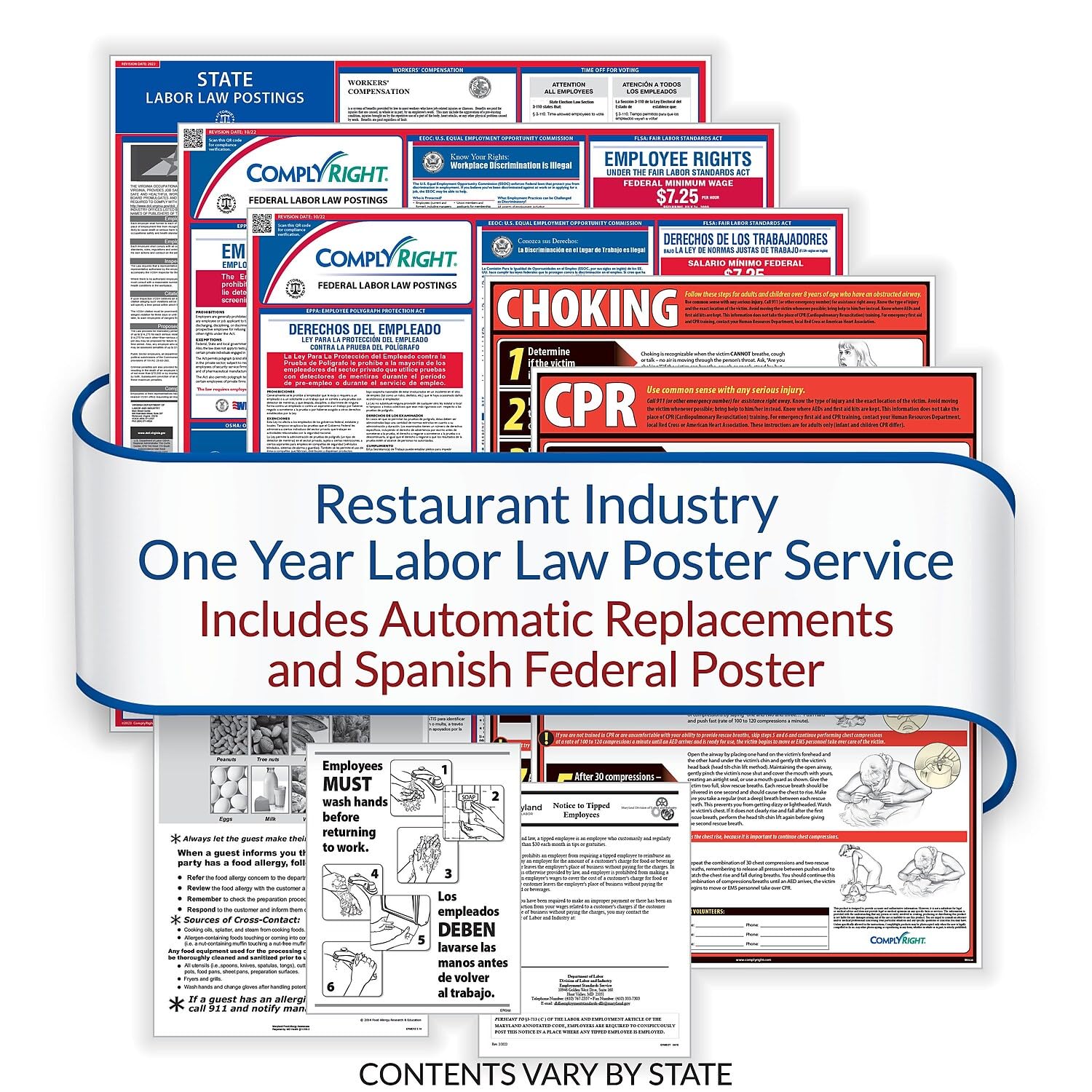 ComplyRight Restaurant Federal (Bilingual) And State (English) Labor Law 1-Year Poster Service, New Jersey