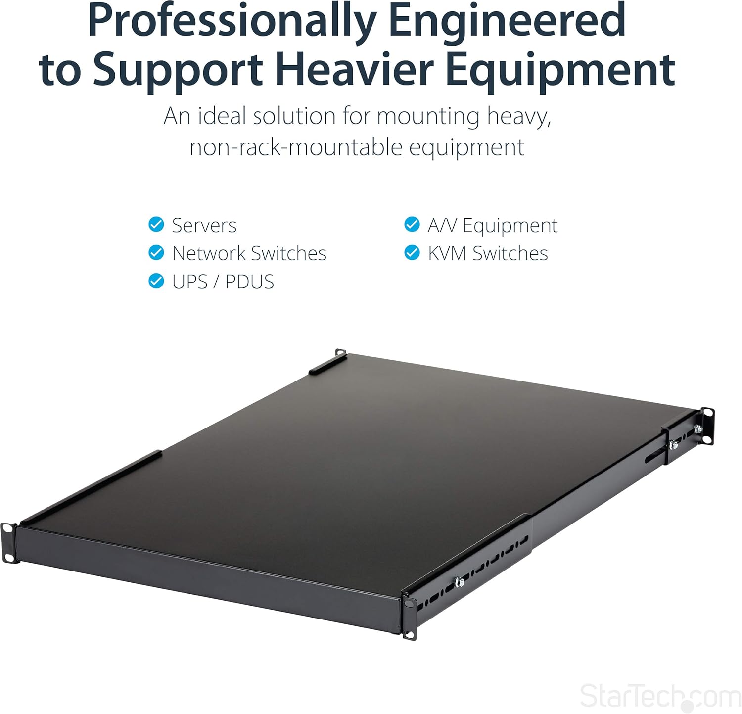 StarTech.com 1U Adjustable Server Rack Mount Shelf - 19" 4-Post
