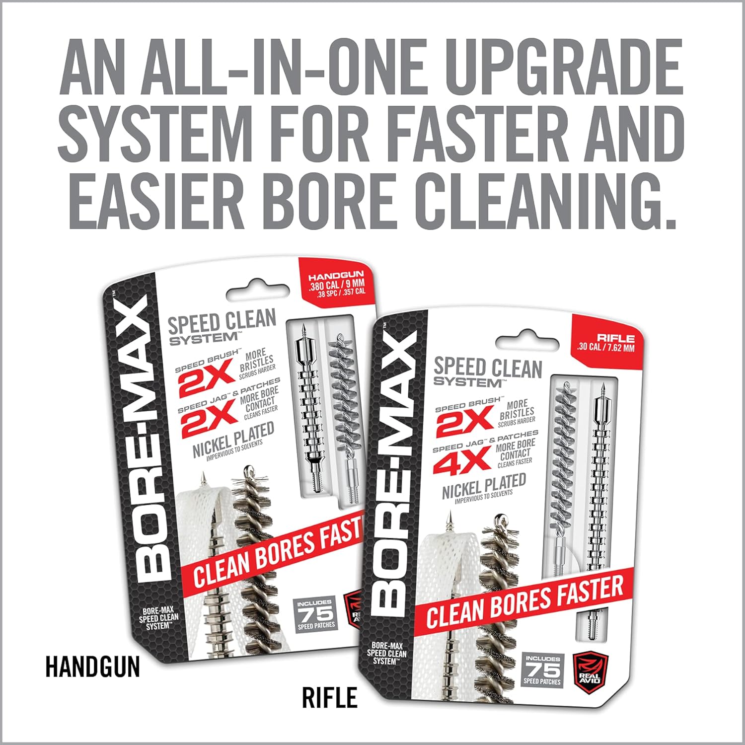 Real Avid Gun Cleaning Jag, Bore Brush & Gun Cleaning Patches Set, All in One Jag Set & Bore Brush Kit with Cleaning Patches