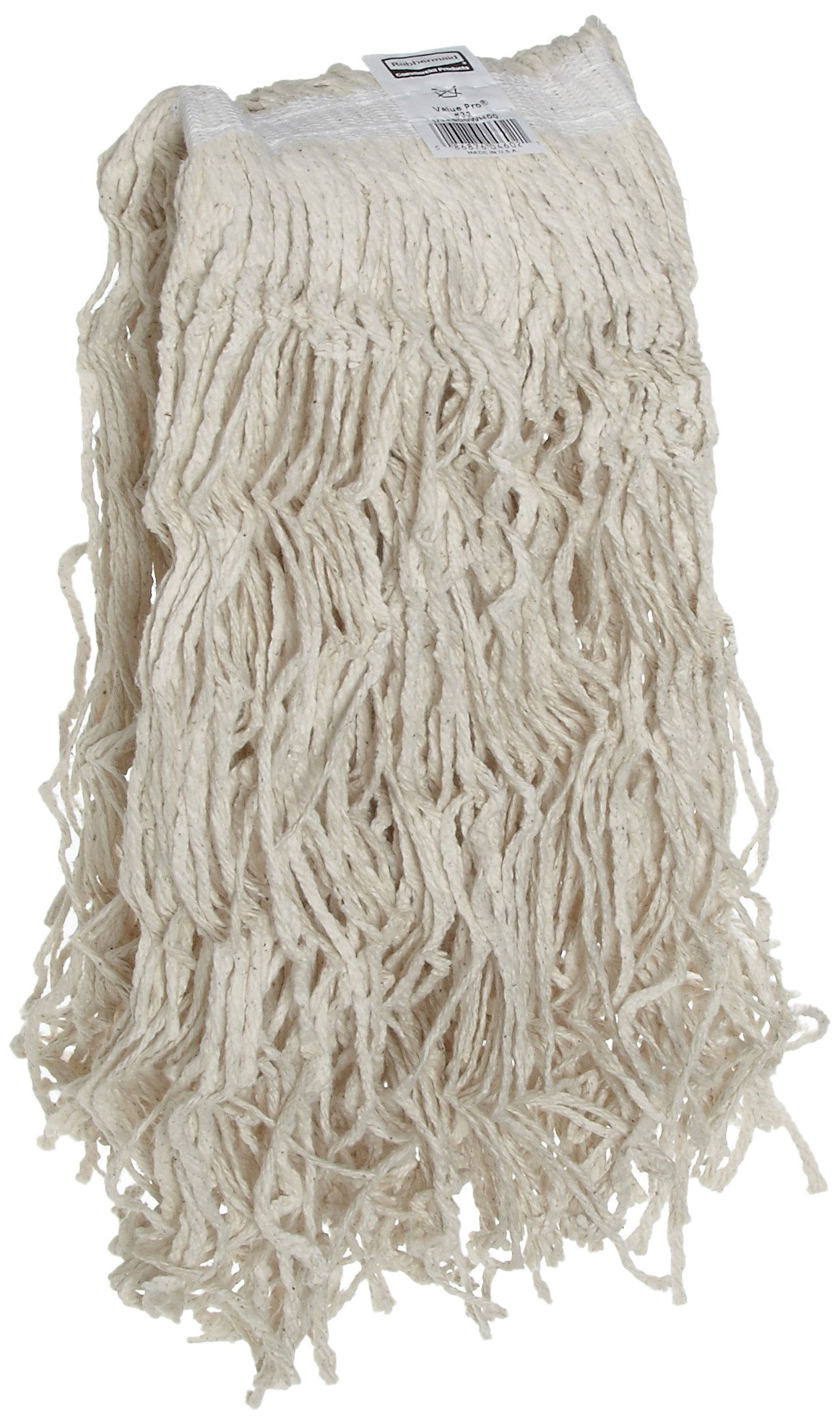 Rubbermaid Commercial Products Value Pro X-Large 32 Oz Cotton Wet Mop, 1" Headband, White