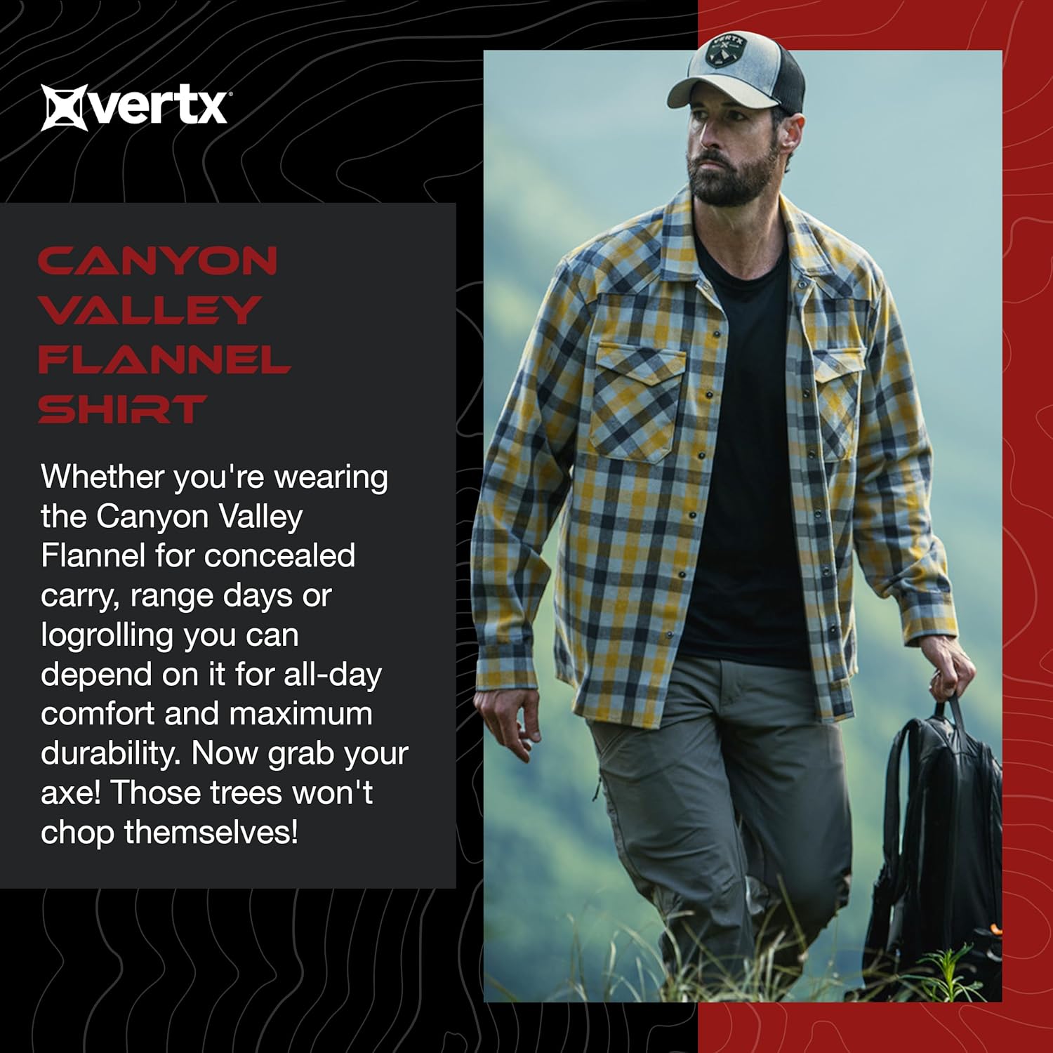 VERTX Canyon Valley Men's Tactical Flannel Long-Sleeve Shirt