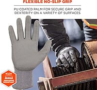Ergodyne ProFlex 7024 Cut Resistant Work Gloves, ANSI A2, PU Coated Palms