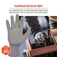 Ergodyne ProFlex 7024 Cut Resistant Work Gloves, PU Coated, 13-Gauge, ANSI A2, Touchscreen-Capable