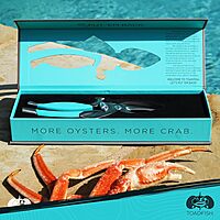 Toadfish Crab Leg Cracker Tool - Seafood Shell Cracking Tool - Stainless Steel Serrated Cutter - Ergonomic Non-Slip Grip