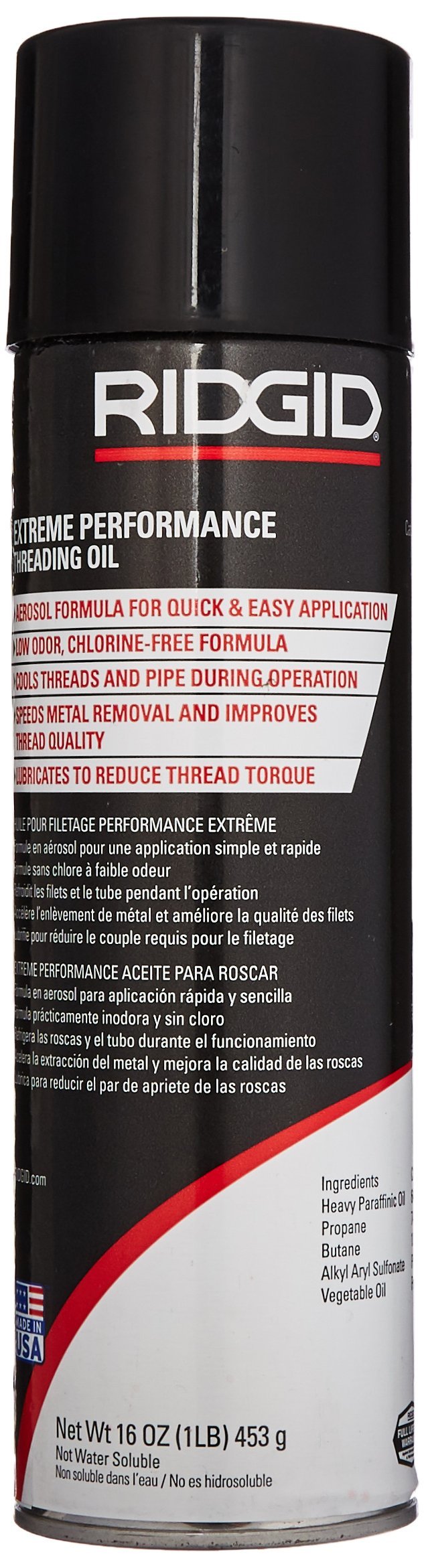 RIDGID 22088 Extreme Performance Aerosol Thread Cutting Oil, High-Efficiency Lubricant for Superior Threading on Stainless