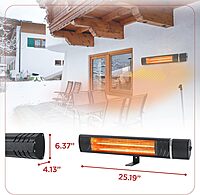 BLACK+DECKER 1500W Outdoor Electric Patio Heater with Remote Control