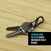 Nite Ize BigRing Steel S-Biner - Key Holder with Carabiners - Heavy-Duty Organizer with Black & Stainless Steel S-Biners - Key Ring & Keychain Accessories