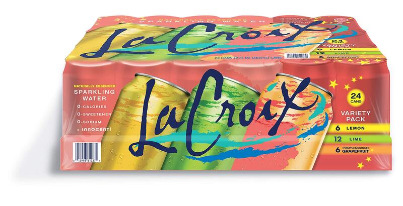 LaCroix Sparkling Water, Lemon, Lime, & Grapefruit Variety Pack, 12 Fl Oz (Pack of 24) Naturally Essenced, 0 Calories, 0 Sweeteners, 0 Sodium