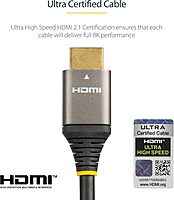 StarTech.com Ultra High-Speed HDMI 2.1 Cable, Certified 48Gbps