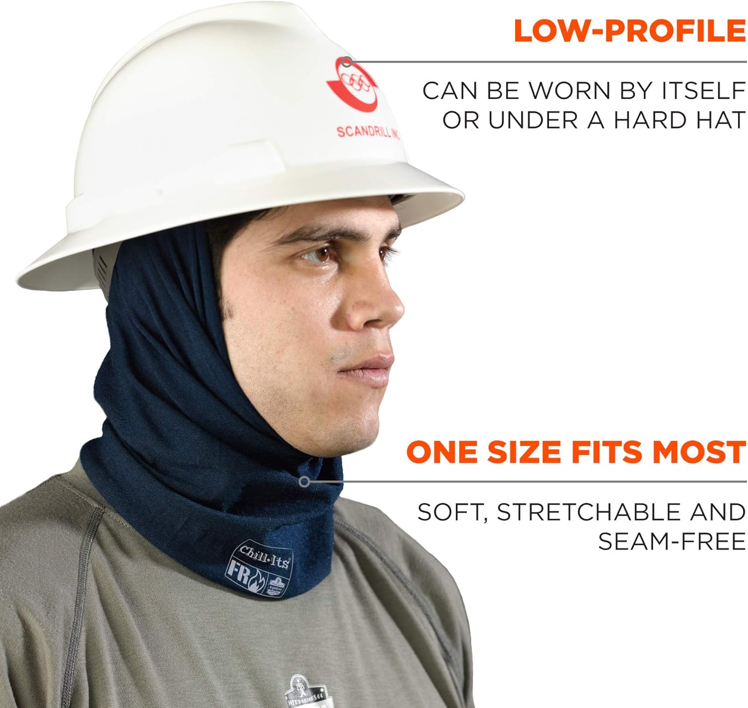 Ergodyne Chill-Its 6486 Fire Resistant Headband, Multifunctional Headwear, Moisture-Wicking, Navy, 10 x 8 x 0.5 Inch