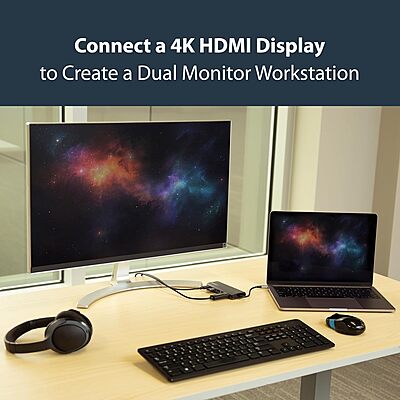 STARTECH.COM USB-C Multiport Adapter and Dock with 4K HDMI, Gigabit Ethernet, SD and USB 3.0