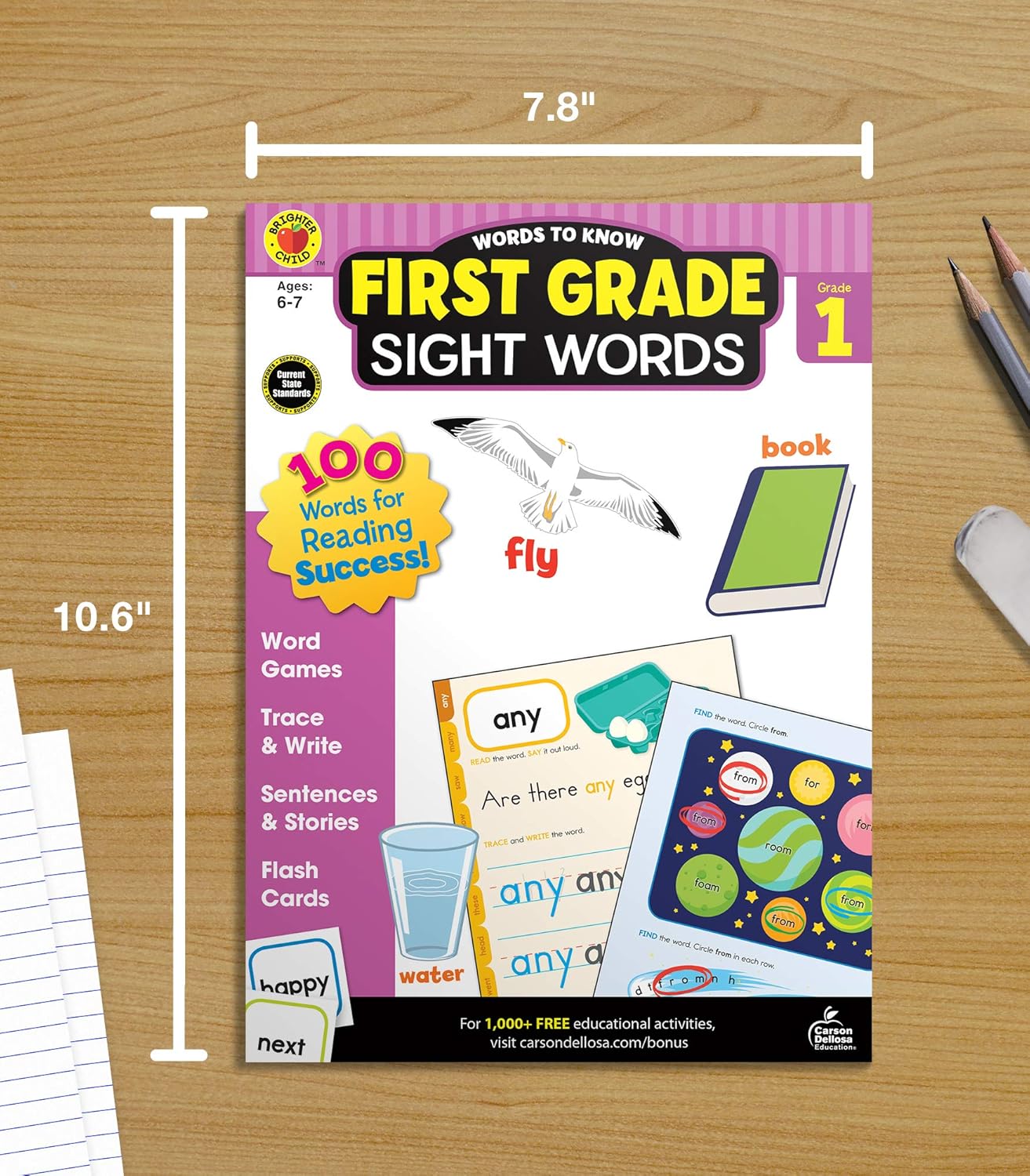 Words to Know Sight Words Workbook for First Grade—Reading Activities, Games, Flashcards, Handwriting, Sentences