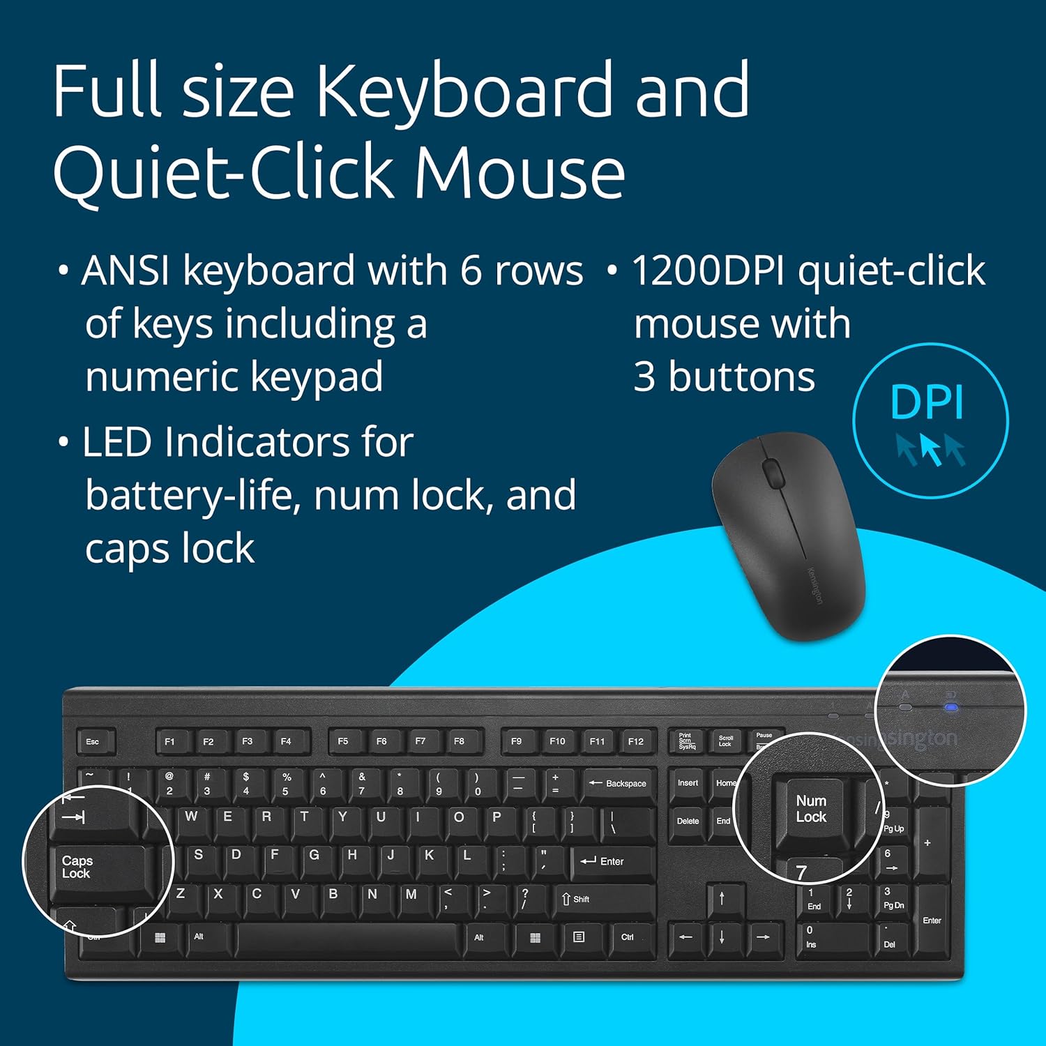 Kensington EQ Wireless Keyboard & Desktop Set