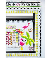 Schoolgirl Style Simply Stylish Tropical 92-Piece Calendar Bulletin Board Set for Classroom