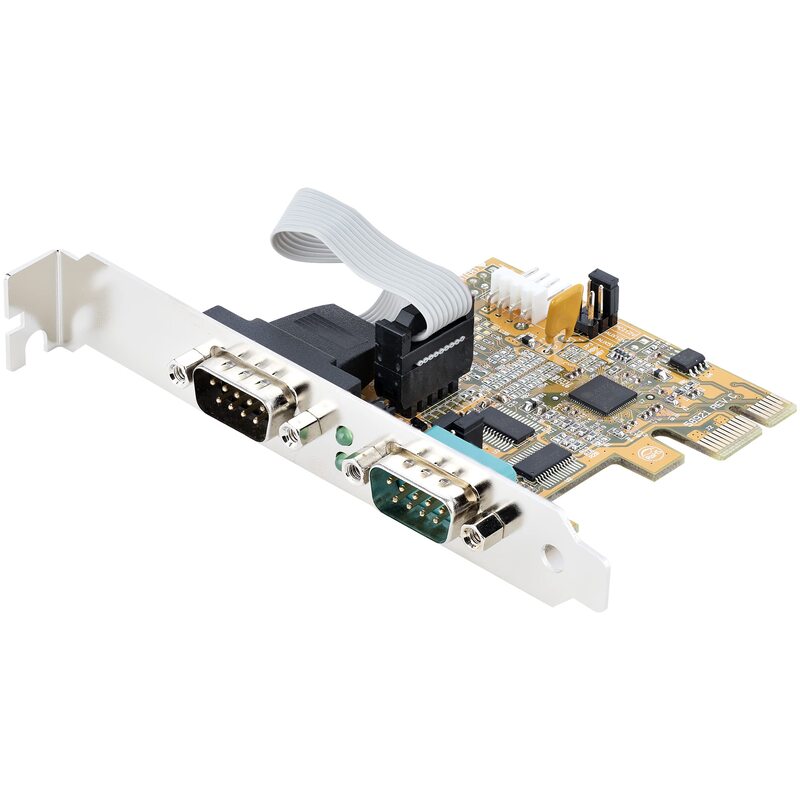 StarTech.com 2-Port PCI Express Serial Interface Card, Dual Port PCIe to RS232 (DB9) Serial Card, 16C1050 UART