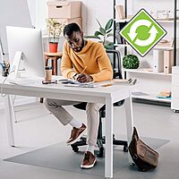 Floortex Cleartex Recycled Rectangular Chair Mat For Hard Floors, 48in x 60in, Tinted