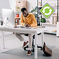 Floortex Cleartex Recycled Rectangular Chair Mat For Hard Floors, 48in x 60in, Tinted