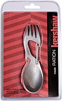 Kershaw Ration Multi Tool Spork, Stainless Steel Spoon, Fork, Carabiner and Bottle Opener, Regular and XL Sizes Silver