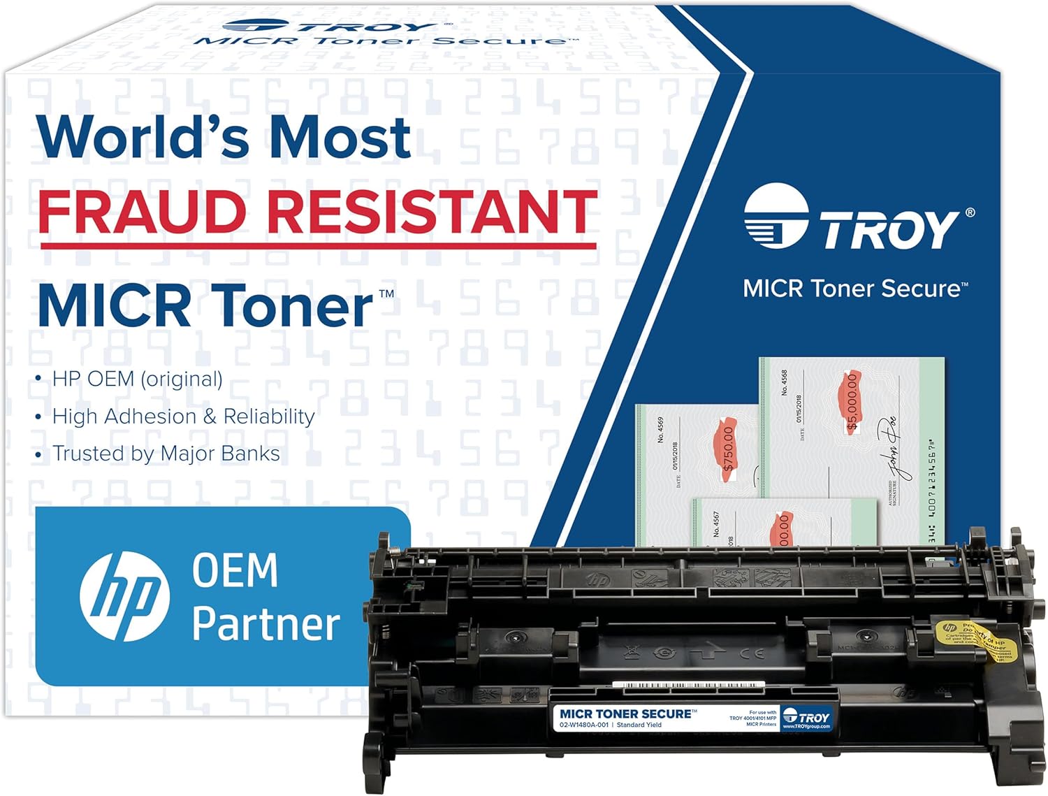 4001/4101 MICR Toner Secure Standard Yield Cartridge, Check Printing, Coordinating HP Part Number: W1480A, Yields 2900 Pages