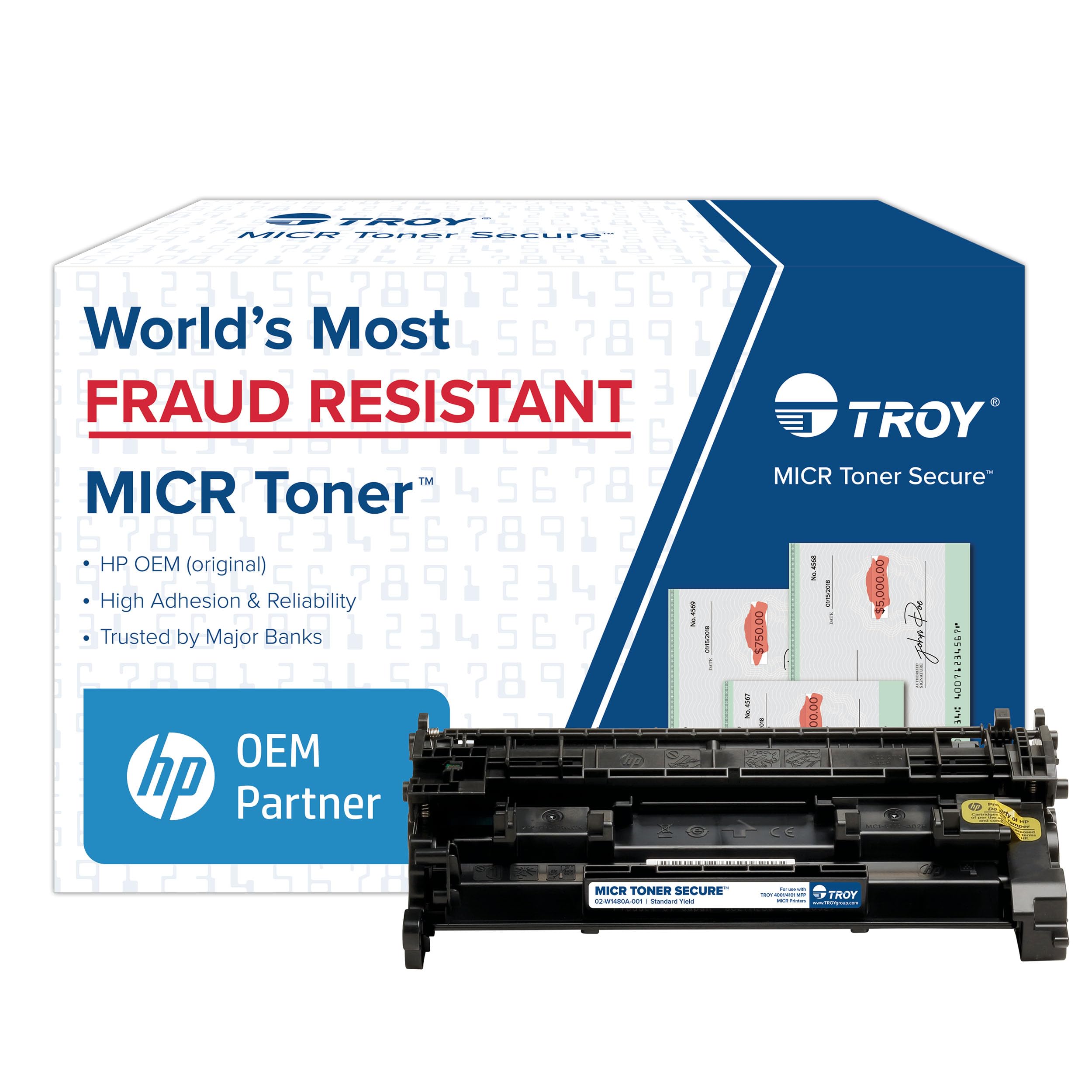 4001/4101 MICR Toner Secure Standard Yield Cartridge, Check Printing, Coordinating HP Part Number: W1480A, Yields 2900 Pages
