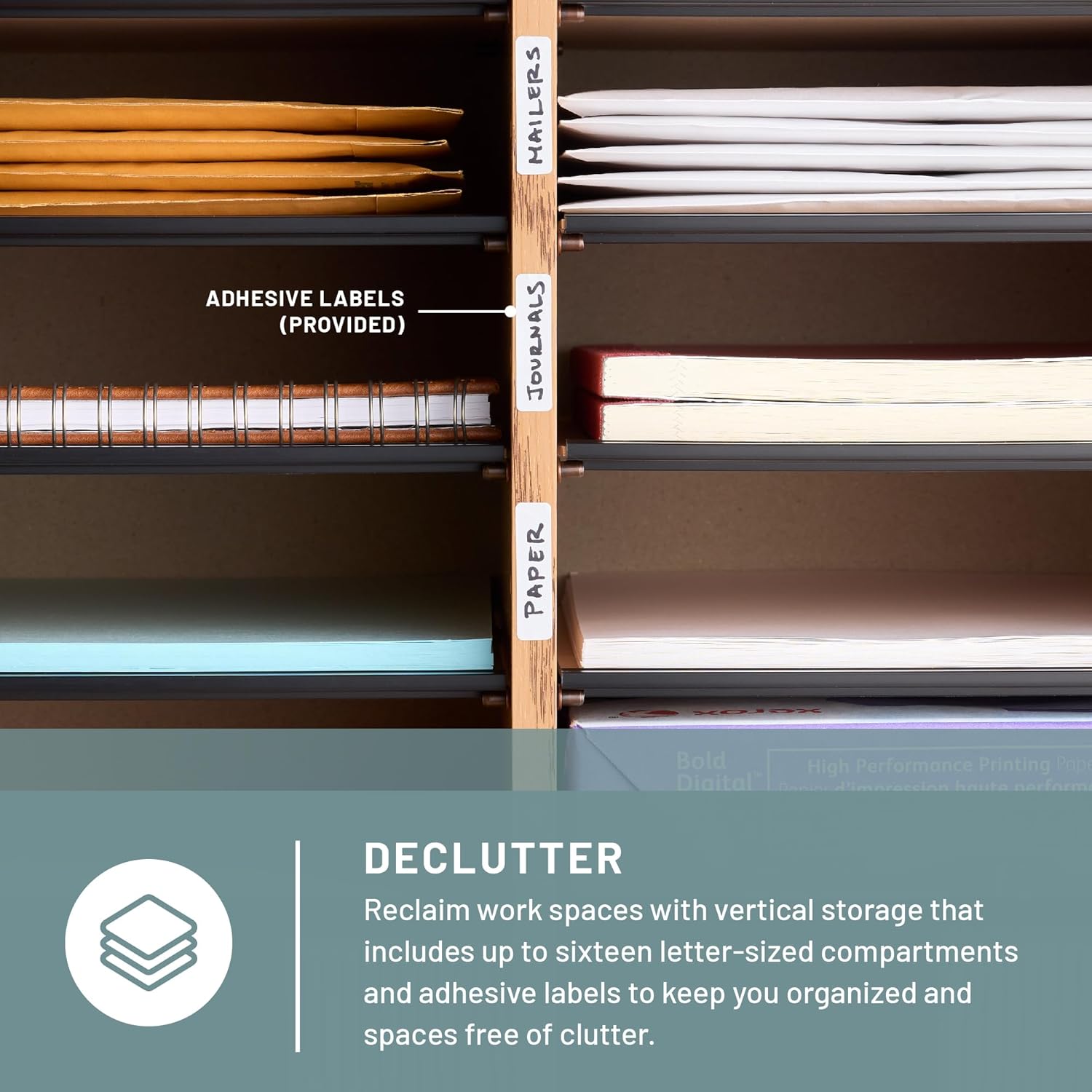 SAFCO Wood Adjustable Literature Organizer