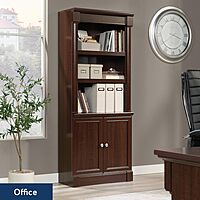SAUDER Palladia 5-Shelf Library Bookcase with Doors